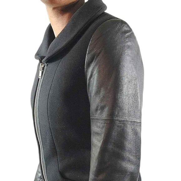 Aritzia Wilfred Cocoon Wool & Cashmere Leather Sleeve Coat sz S - Picture 3 of 3